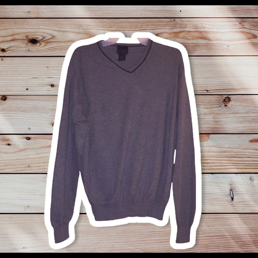 ✅- Joseph A Bank V Neck Sweater Light